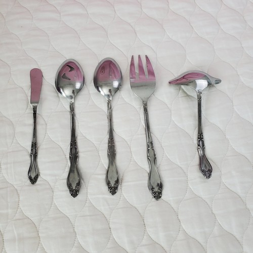 Vintage National Edelstahl Medford Japan Servierset X5 Stck. MCM Löffel & Gabel - Bild 5 von 10