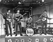 The Beatles Performing On Stage B&W 4x6 Picture Celebrity Print