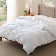 Queen Duvet Cover Ultra Soft Polyester Zipper Closure 8 Corner Ties White