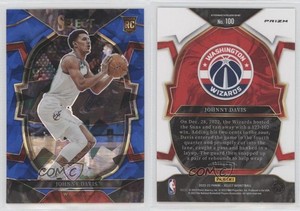 2022 Panini Select Concourse Blue Cracked Ice Prizm Johnny Davis #100 Rookie RC