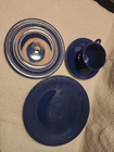 Vintage Fiestaware Cobalt Blue 4 Piece Place Setting Fiesta Dish Set