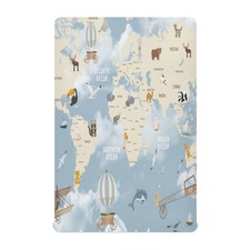 World Map Crib Sheets, Crib Sheets for Boys Girls, Breathable Soft Standard T...
