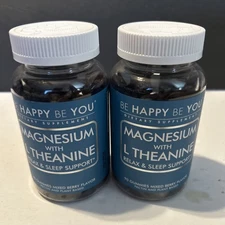 2x Be Happy Be You Magnesium L-Theanine Relax & Sleep Support 90 Gummies 06/2027
