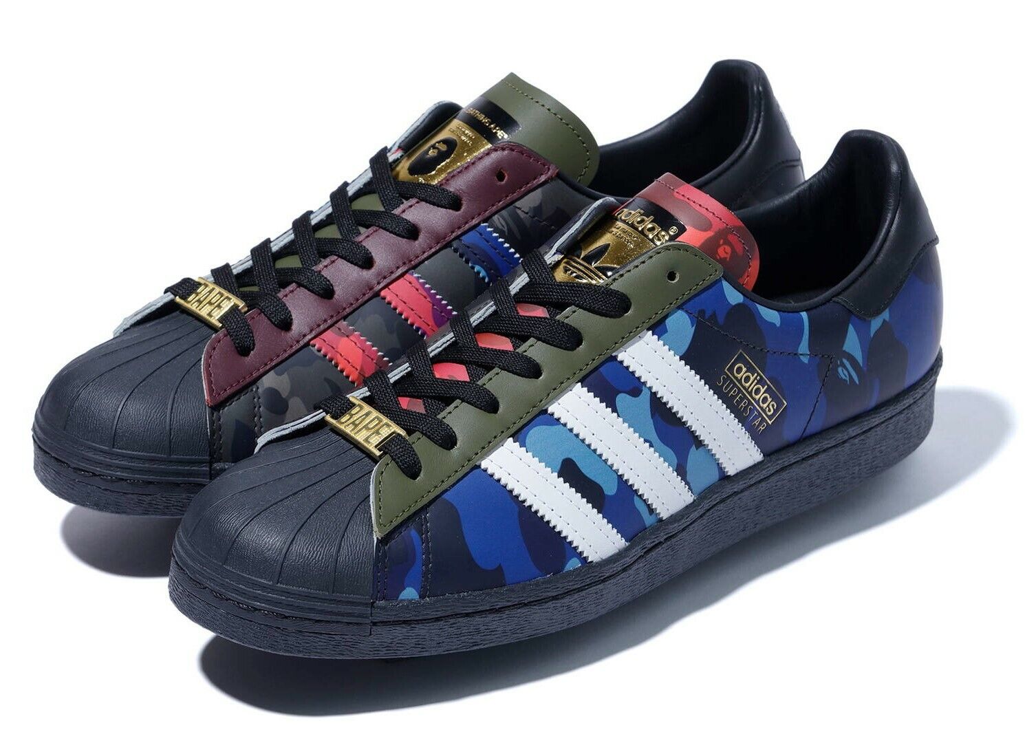 aanpassen Handvol vaccinatie Bape x Adidas Superstar 80s Bape Color Camo Multi-Color Size 7-10 NWT | eBay