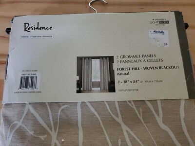 Forest Hill Woven Blackout Drapes Natural 2 Sets 38''×84''
