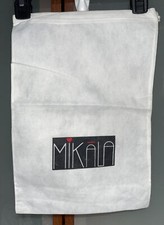 Mikala Logo White Drawstring Cotton Dustbag Sandal Heel Flats Shoe Cover 10.5x15