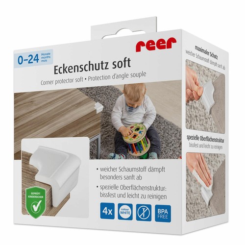 reer Eckenschutz Soft 4er Set Ecken Schutz Kantenschutz Kinder Sicherung Weiß - Bild 10 von 10
