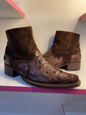 R.Soles by Judy Rothchild cowboy westrn ankle boots brown Rare - Size 44EU