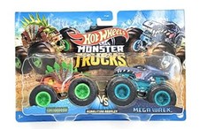 DieCast Hot Wheels Monster Trucks Motosaurus vs Mega Wrex, Demolition Doubles