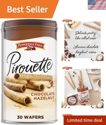 Delicate Chocolate Hazelnut Créme-Filled Wafers, 13.5 Oz - Elevate Your Desserts
