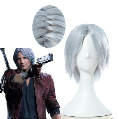 Game Devil May Cry 5 Dante Silver White Wigs Cosplay Short
