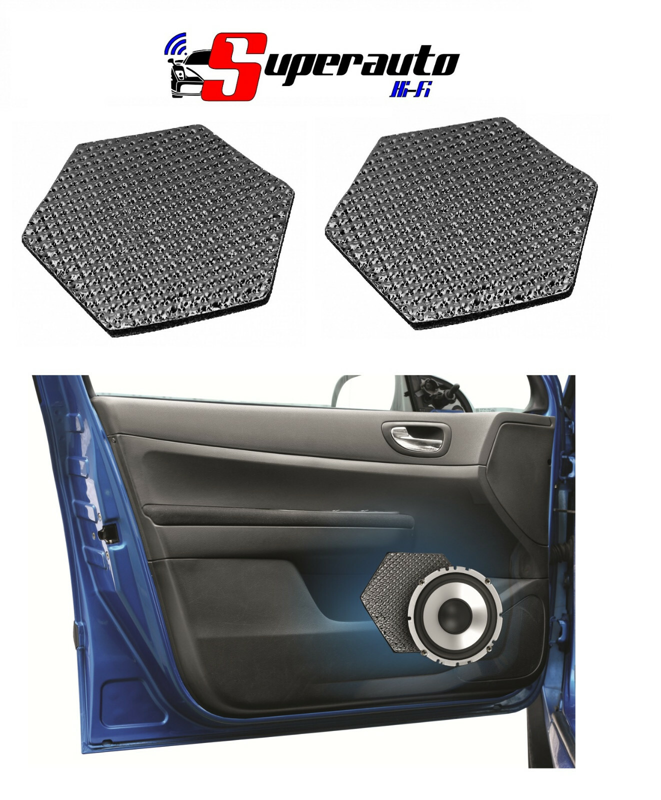 STP CRYSTAL Bass Booster 2 pannelli insonorizzante esagonale casse altoparlanti