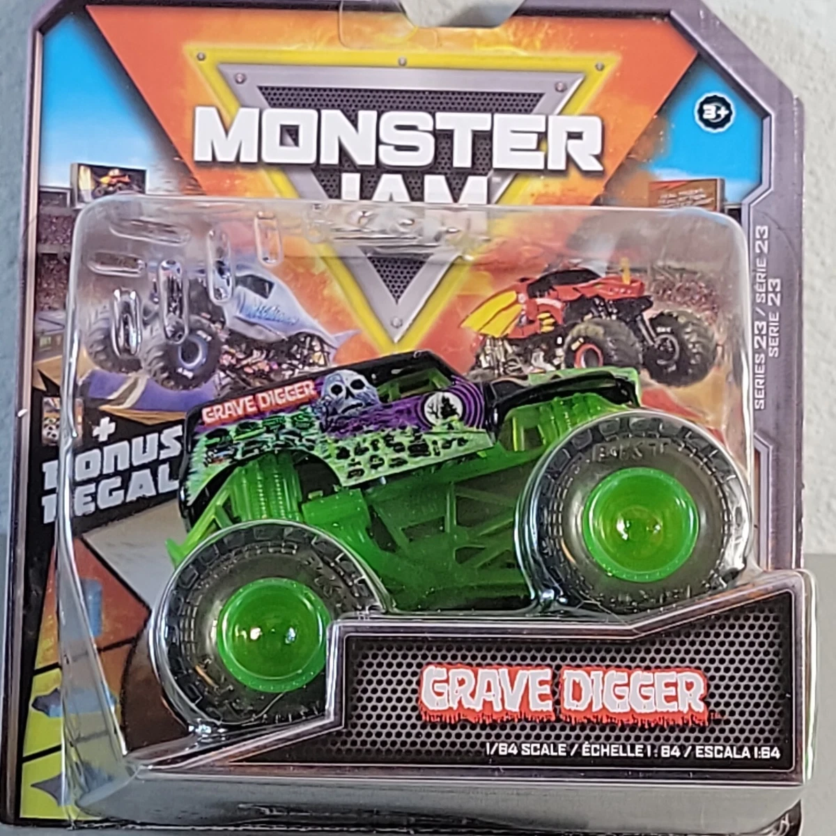 Monster Jam 1:64 Grave Digger Monster Truck, See-Thru Crew Series