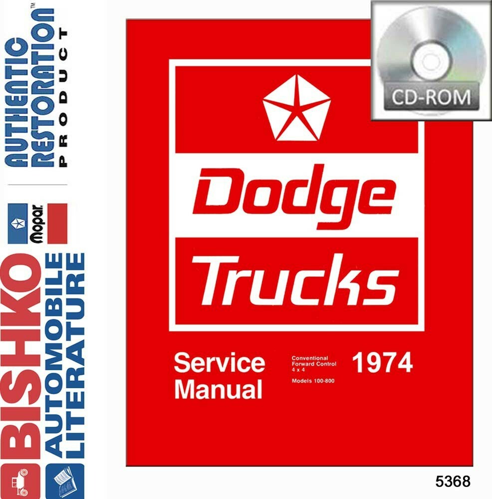 1974 Dodge D/W 100-800 Truck Factory Shop Service Manual CD