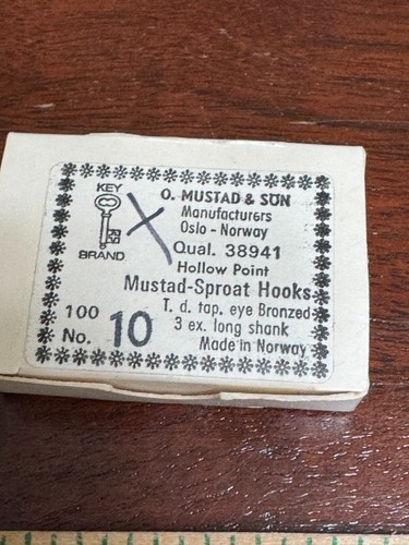 SPROAT #10 SCATOLA DI AMI DA PESCA MARCA MUSTAD NUOVO VECCHIO STOCK (*19)
