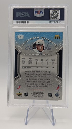 2007 MCDONALD’S ALEXANDER OVECHKIN PSA 8 #1 UPPER DECK INSERT CAPITALS NHL - Picture 3 of 3