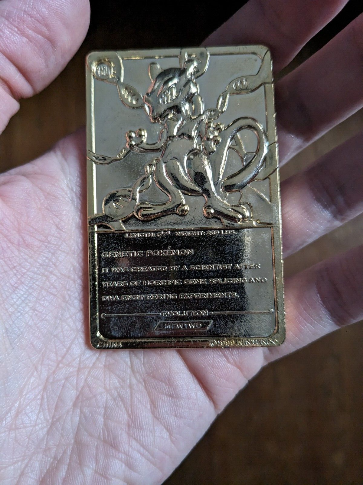 1999 Mewtwo Pokemon 24K Gold Plated Trading Card Limited Ed Burger King - Picture 4 of 5