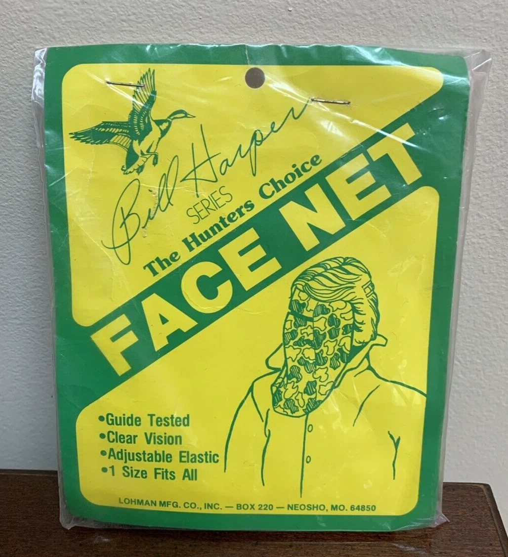 Vintage New Lohman Bill Harper Series The Hunters Choice Mens Mask Face Net Camo