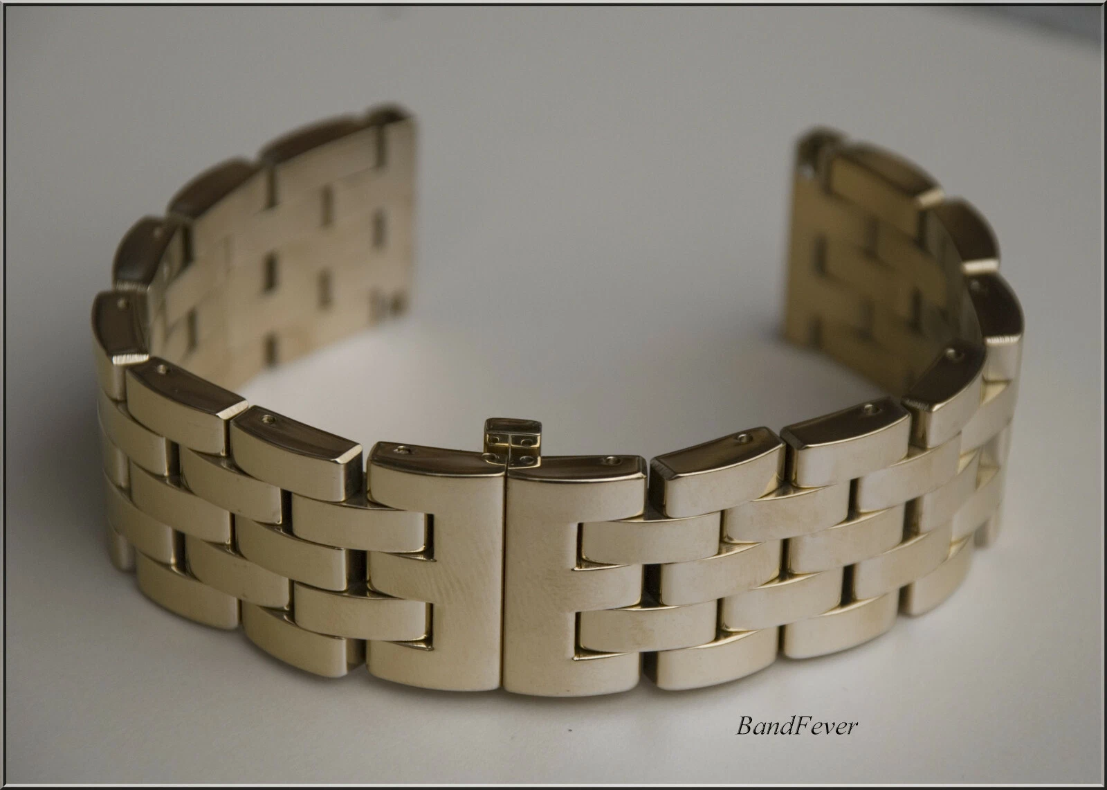 HERMÈS VENDITA!!! CINTURINO PER OROLOGIO 24 MM ORO MASSICCIO PESANTE ACCIAIO INOX BRACCIALE SERRATURA A FARFALLA