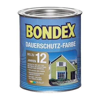 BONDEX Dauerschutz-Farbe 4 LTR Wetterschutzfarbe Holzfarbe SCHNEEWEISS