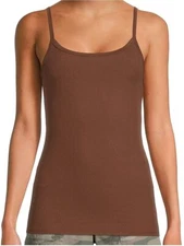 NO BOUNDARIES JUNIORS RIB CAMI FITTED STRETCH HOT CHOCOLATE M (7-9) NWT [AJ]