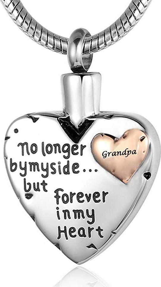 Heart Cremation Urn Necklace Grandpa Heart Cremation Jewelry