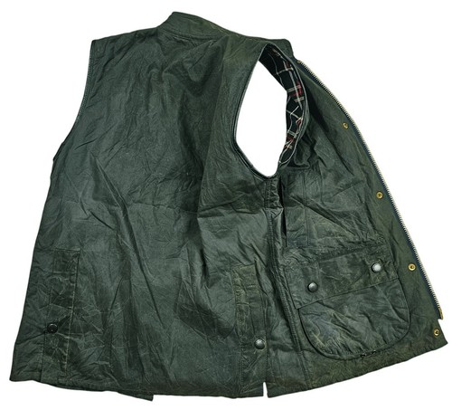 HOT VINTAGE Men's BARBOUR @ A225 WESTMORLAND LINED BLUE GRAY WAXED VEST Jacket S - Picture 5 of 17