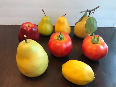 Set of 8 Realistic Plastic  Fruits and Veggies