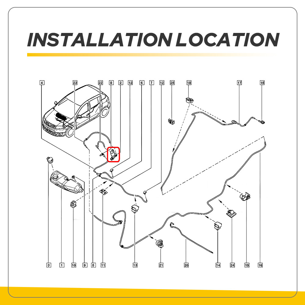 Front Windscreen Washer Pump 286200851R For Nissan Qashqai J10 J11 2007