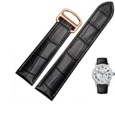 Genuine Leather Watch Band For Cartier Tank Solo 16-25mm Strap Bracelet Replace
