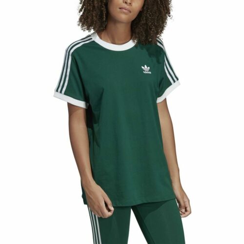 Celo Horno En contra Camiseta para mujer Adidas 3 rayas verde colegiado DV2590 | eBay