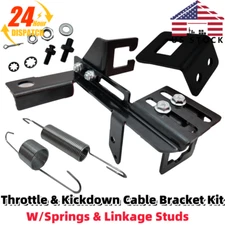 US For Holley Edelbrock Throttle&Kickdown Cable Bracket w/Springs&Linkage Studs