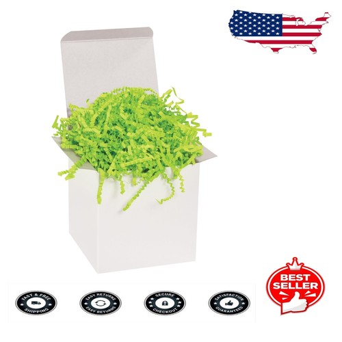 Vibrant 10 lb. Crinkle Paper Shred in Lime - Perfect for Holidays & DIY Projects