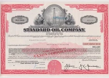 Standard Oil Company Bond Stock Certificate Red