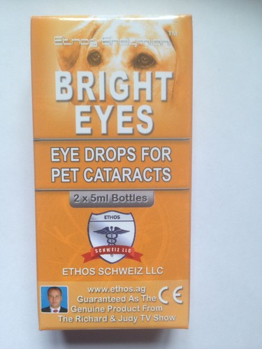 Eye Drops for Dogs and Pets with Cataracts Ethos Bright Eyes 1 Box 10ml - Picture 1 of 8