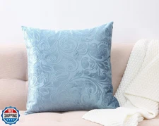 TangDepot Heavy Velvet Embossing Throw Pillow Cover, Classis Floral Anaglyph 