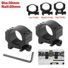 1 Pair 30mm Scope Rings Low/Middle/High Profile Picatinny Rail Mount Shock Proof