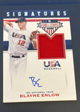 Blayne Enlow 2017 USA Baseball Signatures Game Red Jersey Auto #35 Twins /299