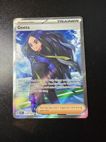Geeta 218/197 Obsidian Flames Full Art NM/M Holo Trainer Pokemon Card - Picture 1 of 3
