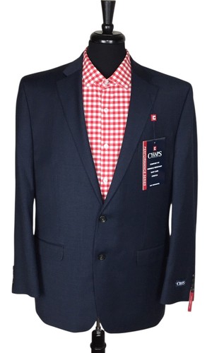 NWT Chaps Blue Men Wool Polyester Blend Sport Coat Blazer Jacket Size 44L - Picture 3 of 13