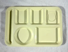 Vtg Edward Don & Co 70's Hard Plastic Melamine Divided Cafeteria Tray ~ Yellow