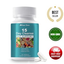 15-Day Cleanse - Gut and Colon Support  Caffeine-Free Advanced Formula Non-GMO