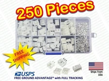 250pc JST-XH Kit 2p 3p 4p Pin 2.54mm Terminal Housing PCB Header Wire Connectors
