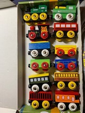 Wooden Train Set 12 PCS Train Toys Magnetic Set Includes 3 Engines Toy Train
