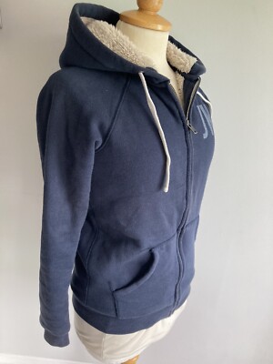 Pull à Capuche Femme Jack Wills Bleu Coton Taille 8 - Logo Usé Devant