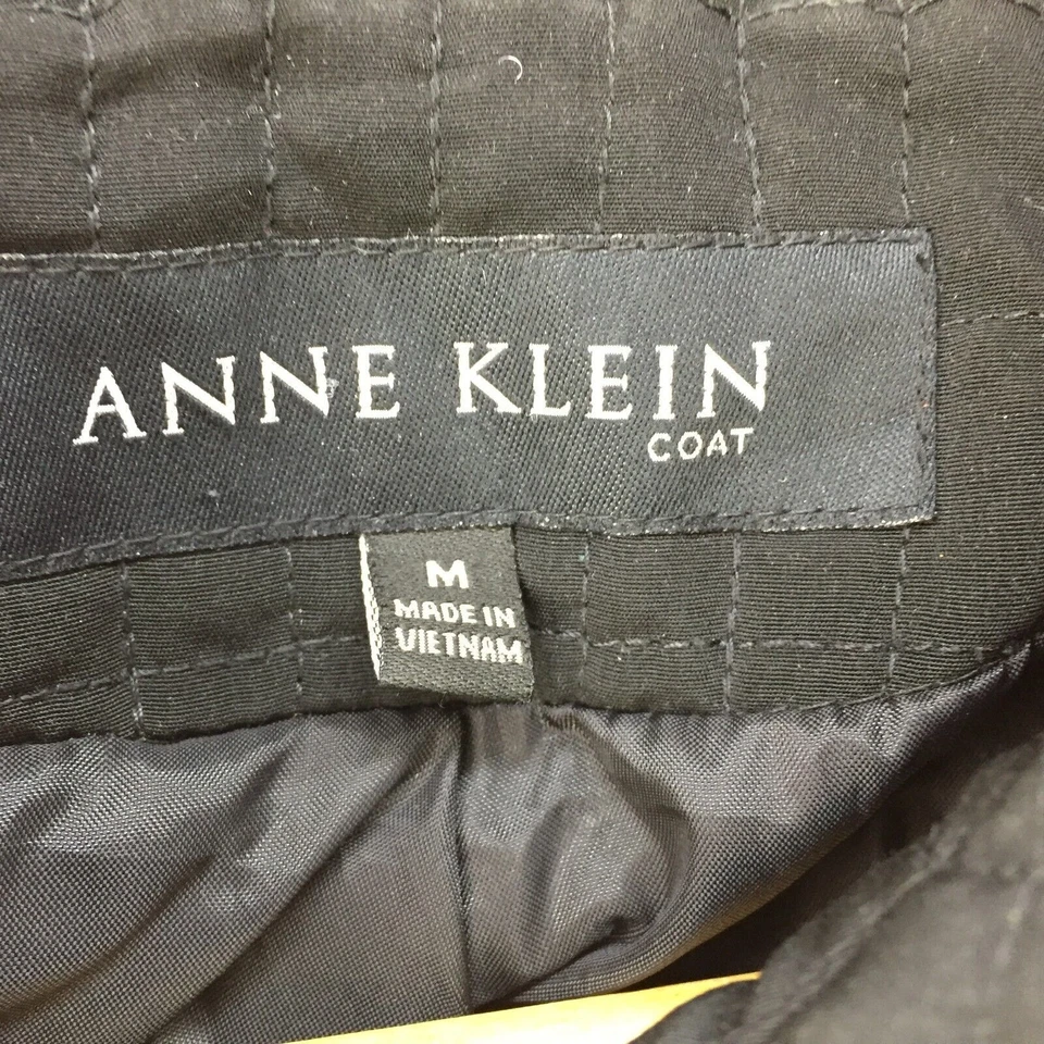 Chaqueta Blazer Anne Klein Negra Pana Mezcla Algodón Regular Mujer Talla UK M Foto 3 de 4
