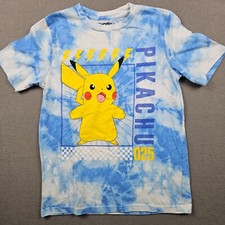 Pikachu Shirt Youth M Blue Tie Dye Pokemon Tee