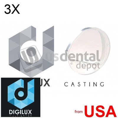 3X LOT of DIGILUX PMMA Disc Casting discs  1pk CLEAR 93mm x 71mm x 16mm-  113859