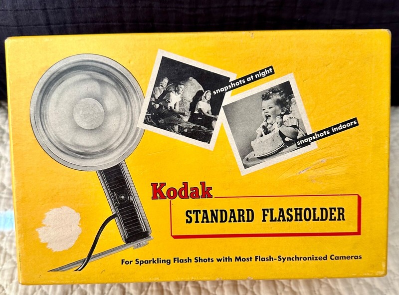 1953 Kodak "Standard Flasholder"Org Box,Manuel,syn cord,Bracket,Flash Cover
