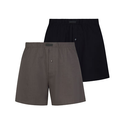 Bruno Banani Men's 2 Pack Boxer Brief Loose Fit Cotton Charcoal Black 